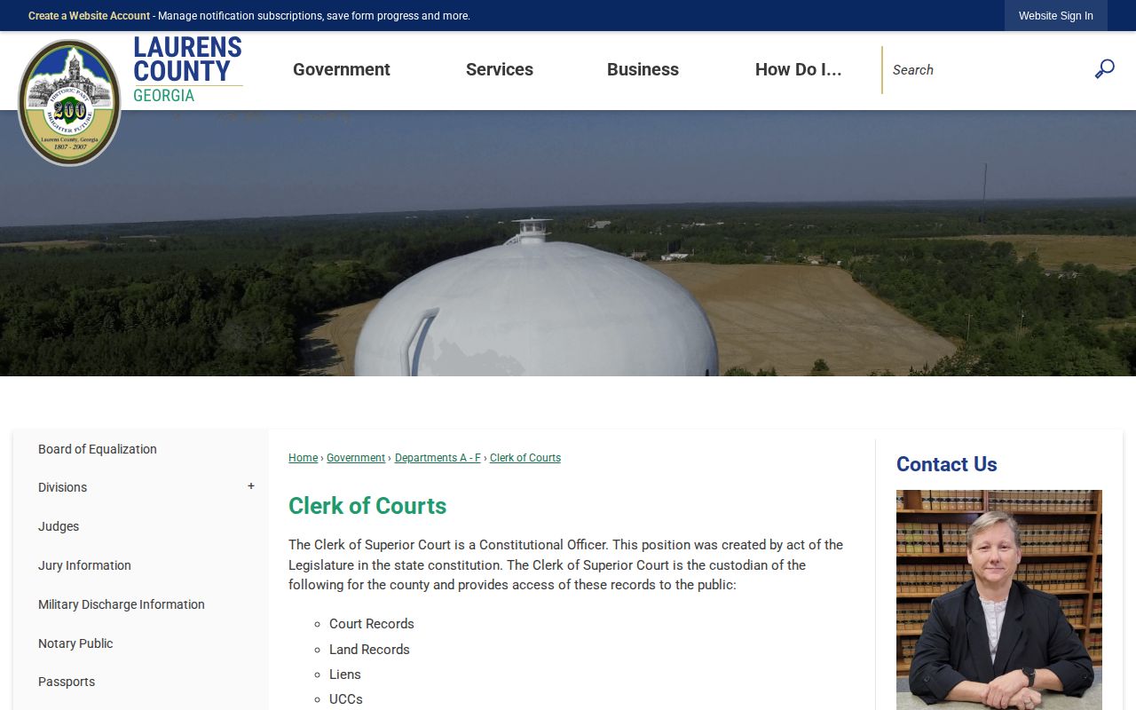 Laurens County Clerk of Courts records route after a booking